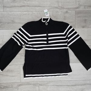 Rio&Rian Black and White Striped Sweater